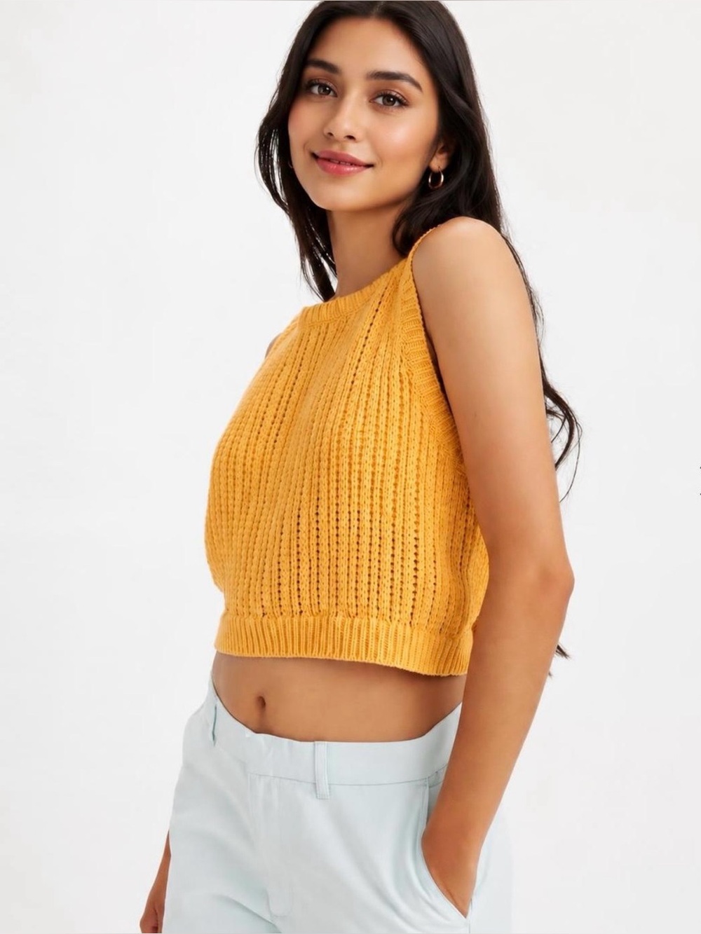 Levi’s Baby Blue Sweater Vest • Small • Amber Yellow
